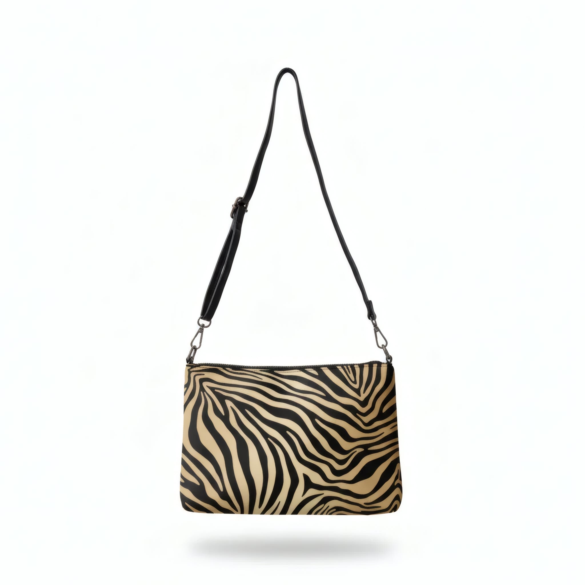 Hieme Fashion Gold Love Zebra Faux Leather Crossbody Bag